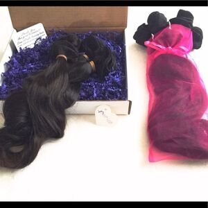 16” Raw Unprocessed Natural Brown Malaysian Soft Wave Wefted Hair Extensions